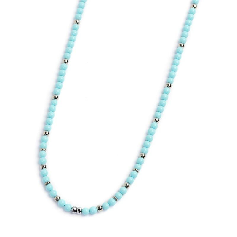 Collana unisex Marlù in acciaio con agata sfaccettata 2CO0074-T
