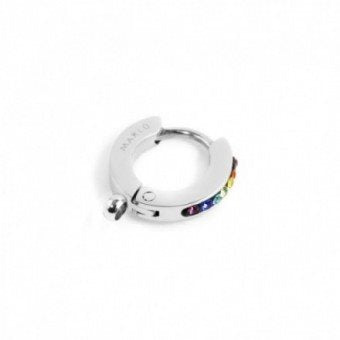 Monorecchino a cerchio donna Marlù in acciaio con cristalli 2OR0054-RGB