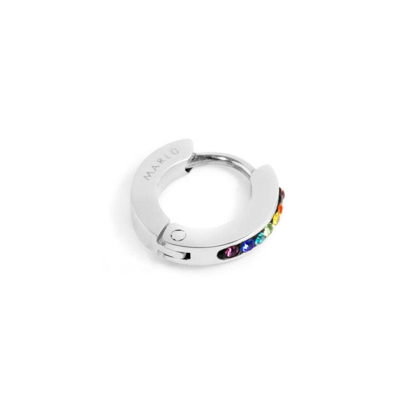 Monorecchino a cerchio donna Marlù in acciaio e cristalli 2OR0058-RGB