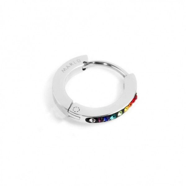 Monorecchino a cerchio donna Marlù in acciaio e cristalli 2OR0059-RGB