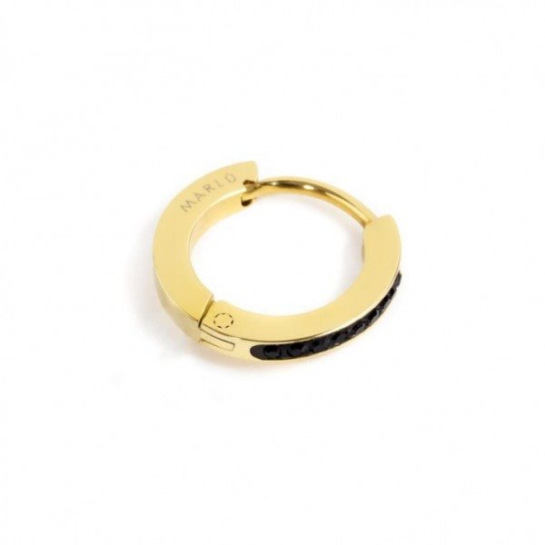 Monorecchino cerchio donna Marlù in acciaio dorato e cristalli 2OR0059G-N