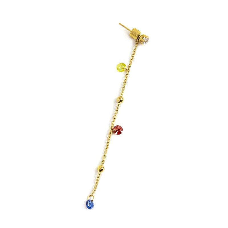 Monorecchino pendenti donna Marlù Sparkles in acciaio dorato e zirconi 2OR0060G-RGB