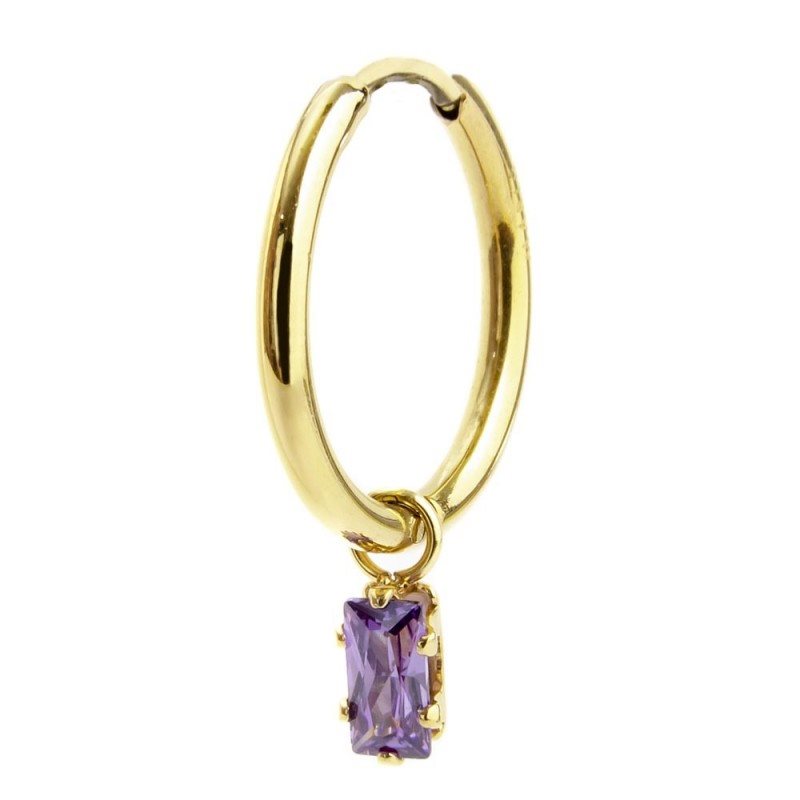 Monorecchino a cerchio donna Marlù Be Woman in acciaio dorato e cristallo 2OR0090G-P