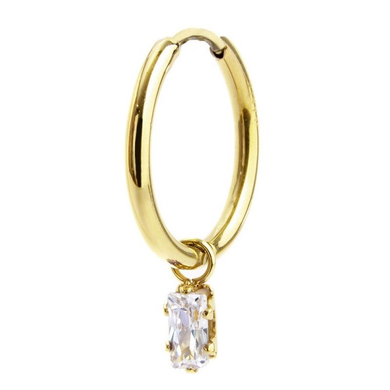 Monorecchino a cerchio donna Marlù Be Woman in acciaio dorato e cristallo 2OR0090G-W