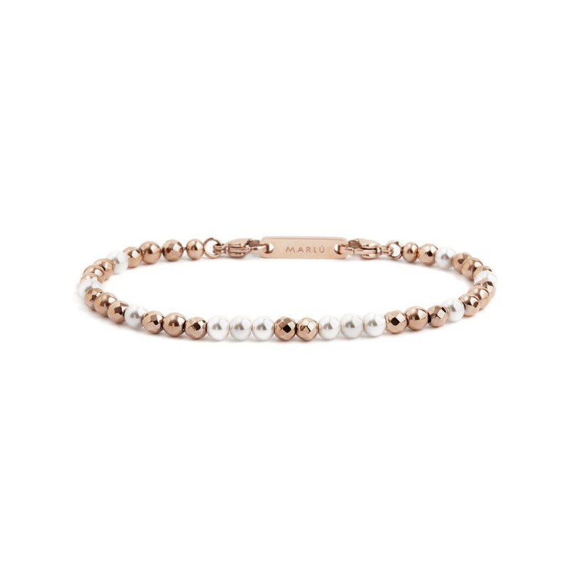 Bracciale donna Marlù Be Woman in acciaio rosè e perle 2BR0081R-W