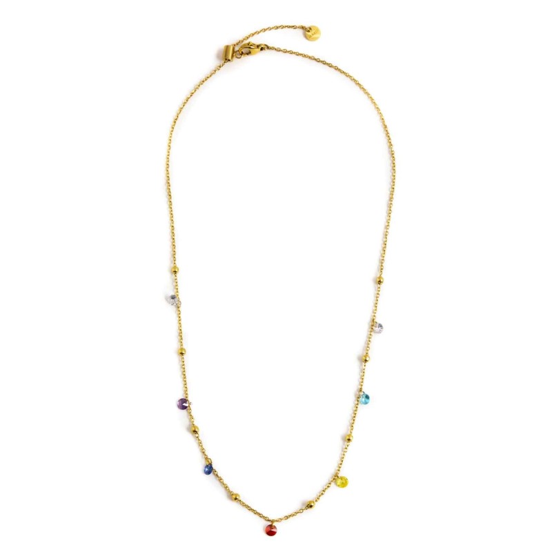 Collana donna Marlù Be Woman in acciaio dorato e cristalli 2CO0064G-RGB