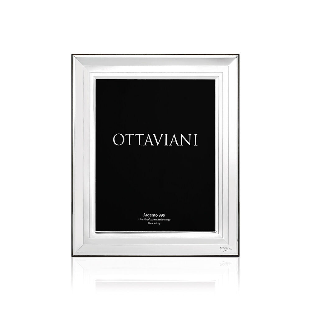 Cornice portafoto Ottaviani in argento retro legno, misure 20x25 ref. 3000