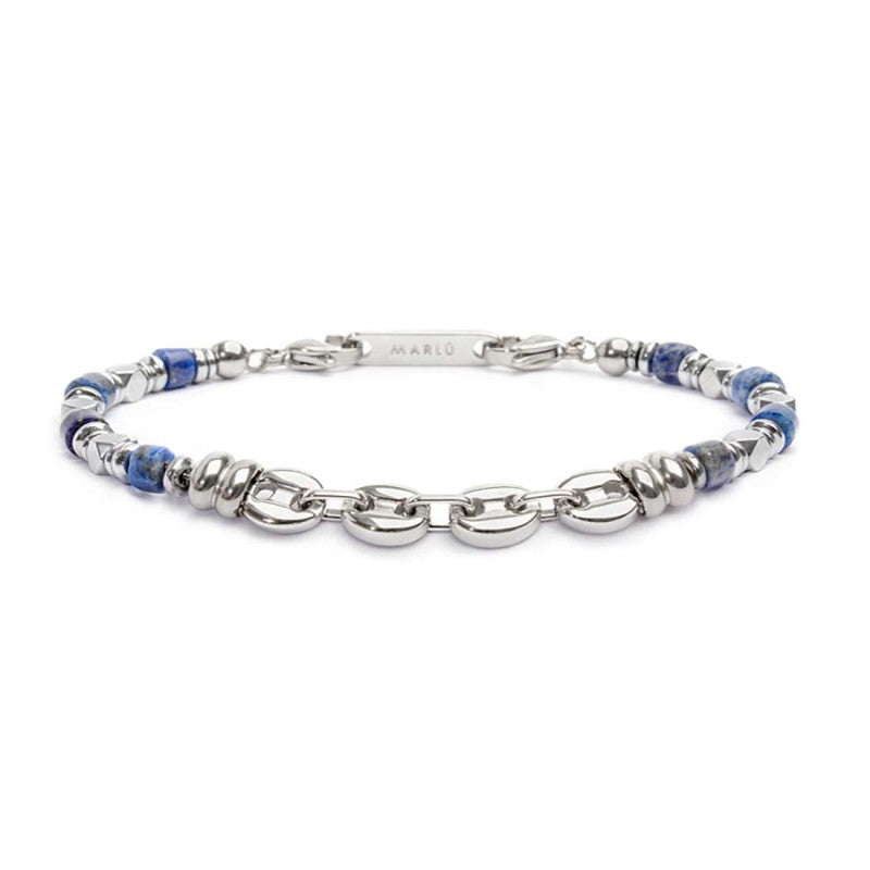 Bracciale uomo Marlù in acciaio con sodalite blu 30BR0006