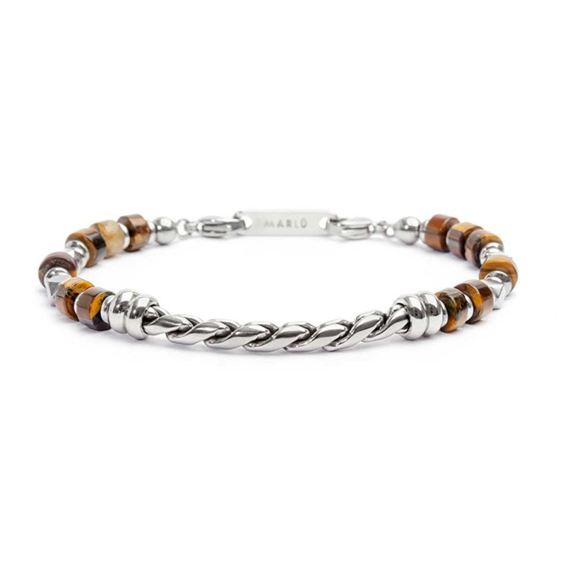 Bracciale uomo Marlù in acciaio e occhio di tigre 30BR0010-M