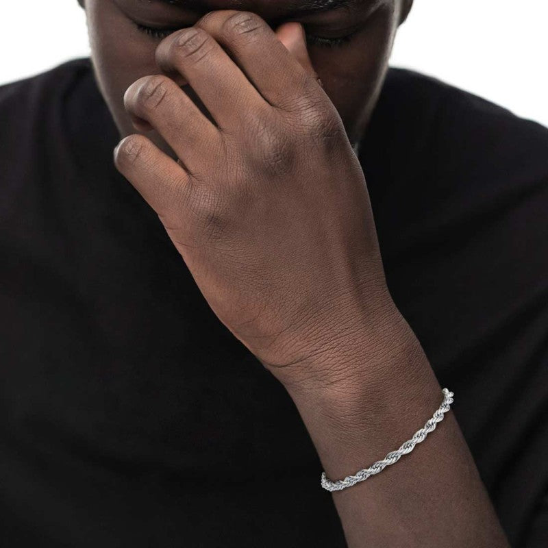 Bracciale catena a corda uomo Marlù in acciaio 30BR0013