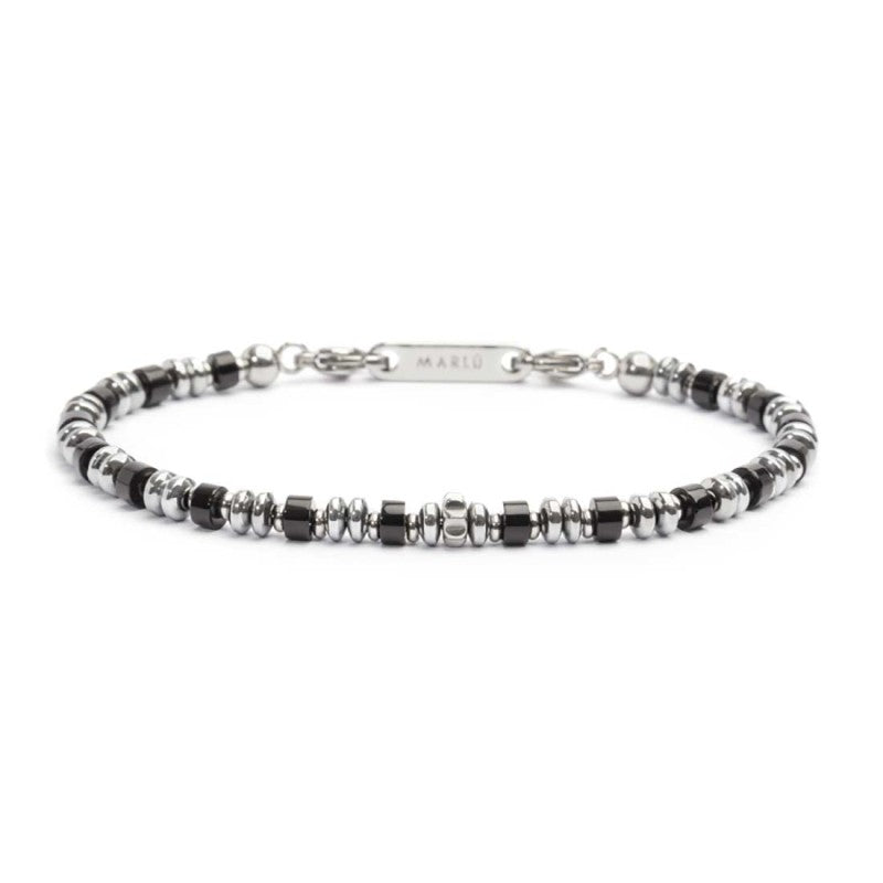 Bracciale uomo Marlù collezione Icons in acciaio e onice 30BR0015-N