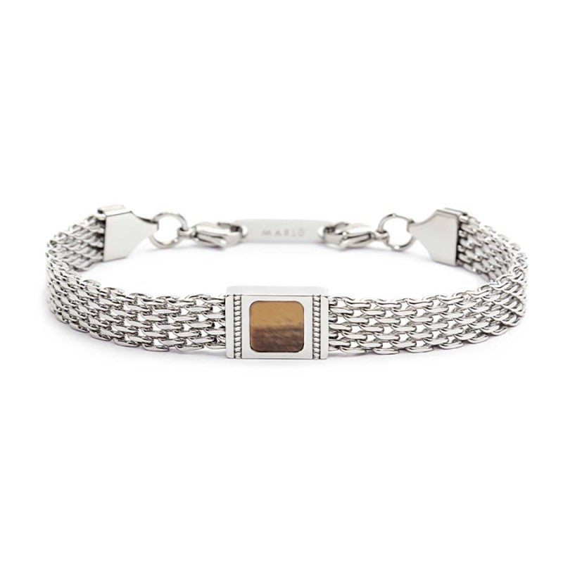 Bracciale unisex Marlù in acciaio e occhio di tigre 30BR0018-M