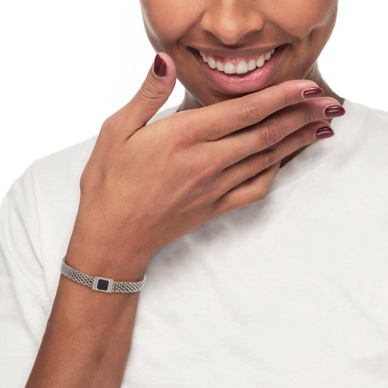 Bracciale unisex Marlù in acciaio e onice nero 30BR0018-N