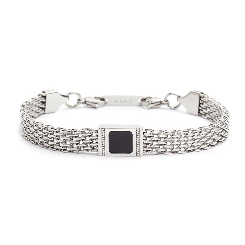 Bracciale unisex Marlù in acciaio e onice nero 30BR0018-N