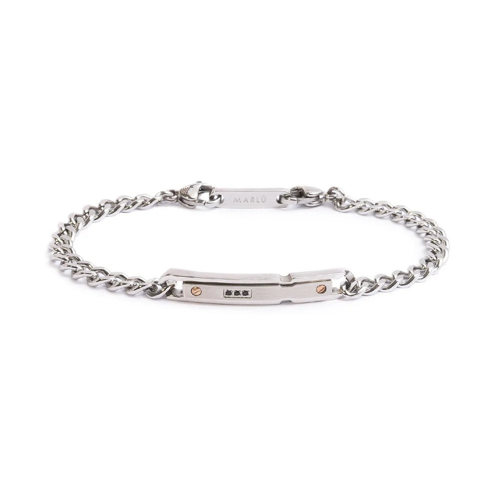 Bracciale uomo Marlù Icons in acciaio e zirconi 30BR0020