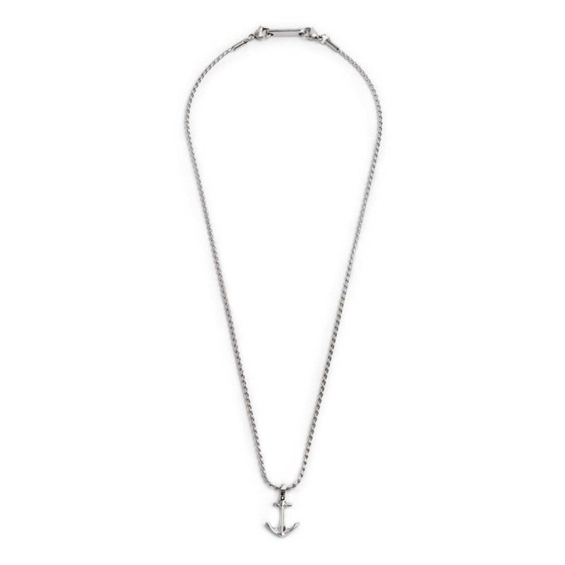 Collana uomo Marlù ancora in acciaio e cristallo 30CN0007-N