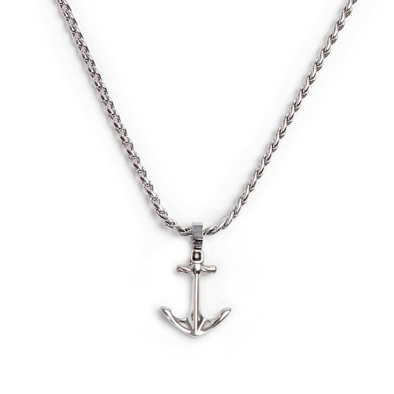 Collana uomo Marlù ancora in acciaio e cristallo 30CN0007-N