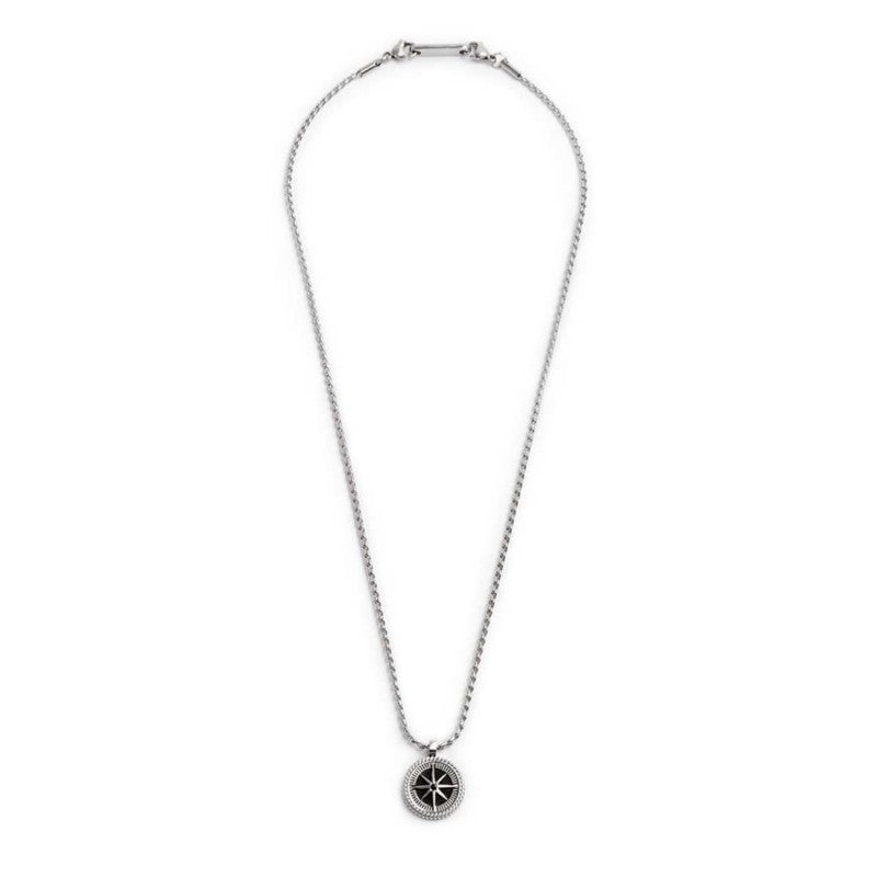 Collana uomo Marlù rosa dei venti in acciaio e cristallo 30CN0008-N