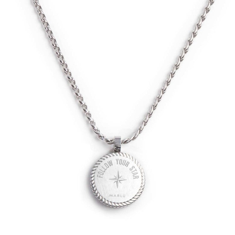 Collana uomo Marlù rosa dei venti in acciaio e cristallo 30CN0008-N