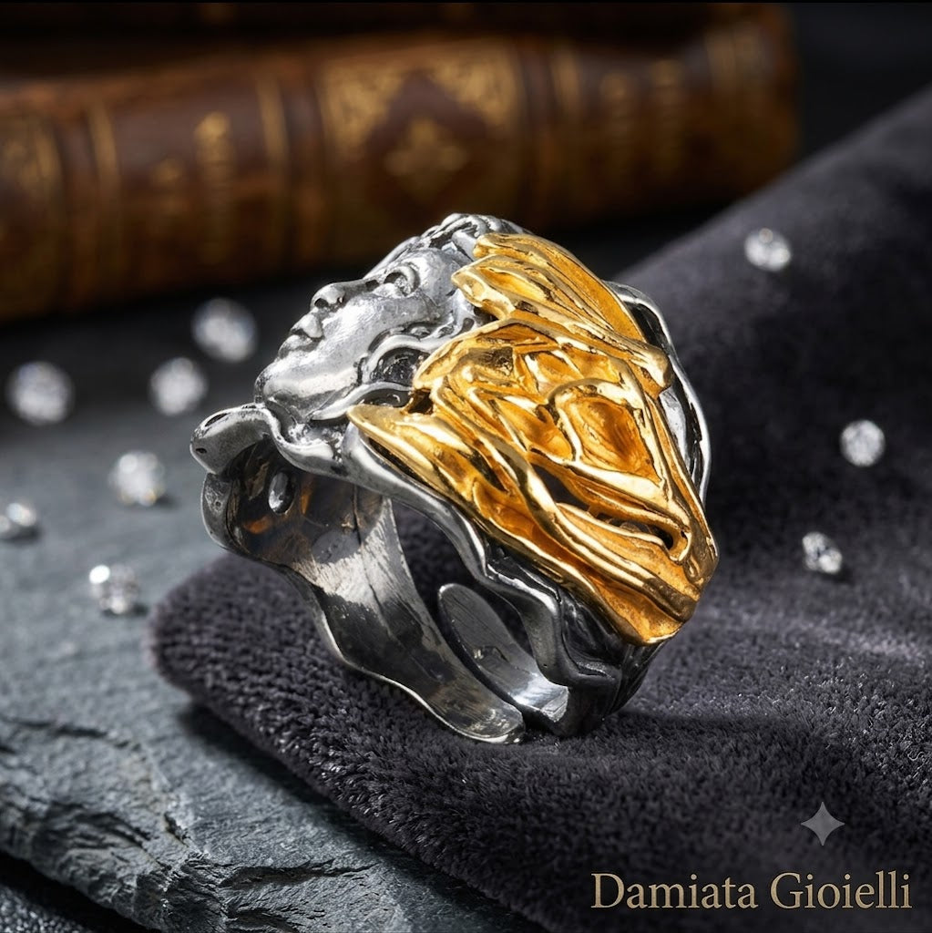 Anello donna Gerardo Sacco mese gennaio in argento bicolore 31128
