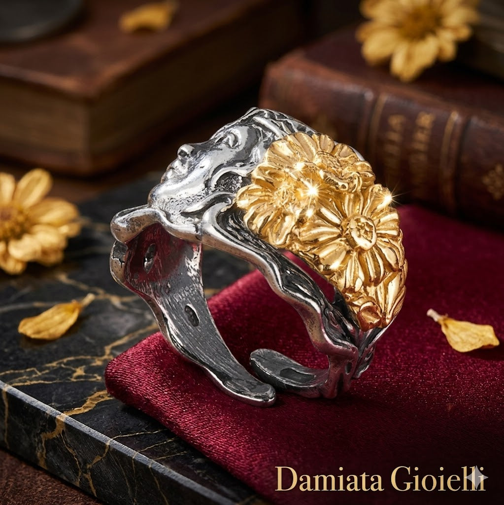 Anello donna Gerardo Sacco mese di aprile in argento bicolore 31131