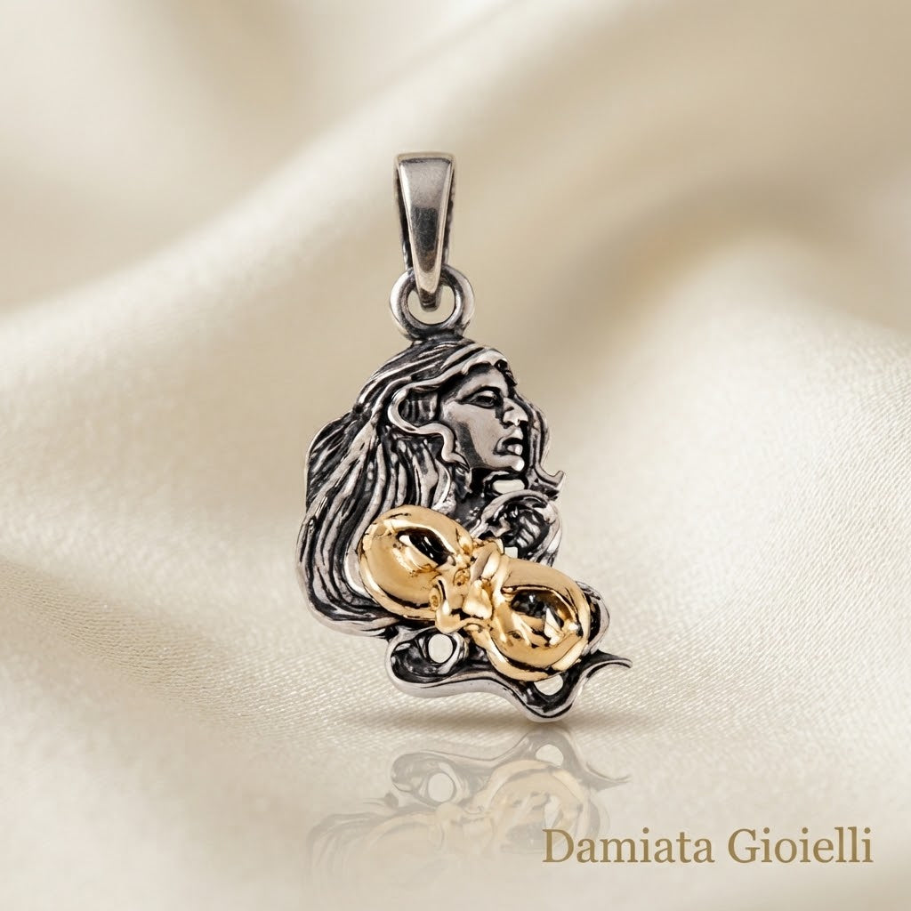 Charm donna Gerardo Sacco donna mese di febbraio in argento bicolore ref. 31170