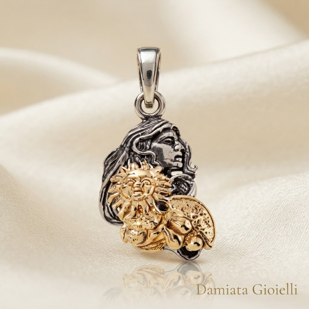 Charm donna Gerardo Sacco donna mese di agosto in argento bicolore ref. 31176