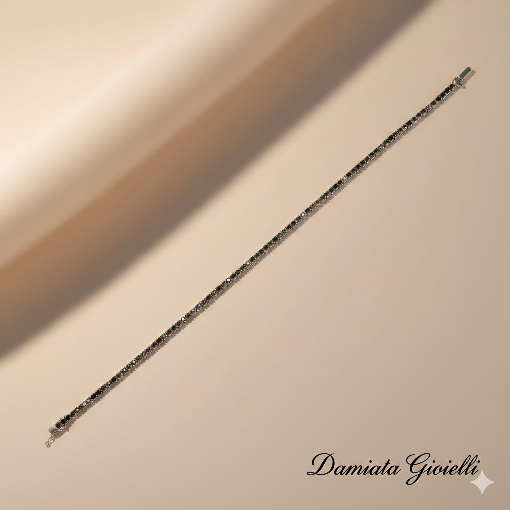 Bracciale tennis unisex Damiata Gioielli in oro bianco e zirconi 3122/102