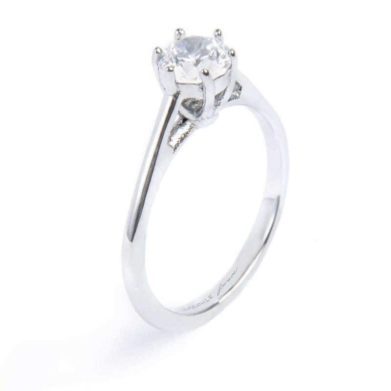 Anello solitario donna Marlù in acciaio e zircone 31AN0009W-14