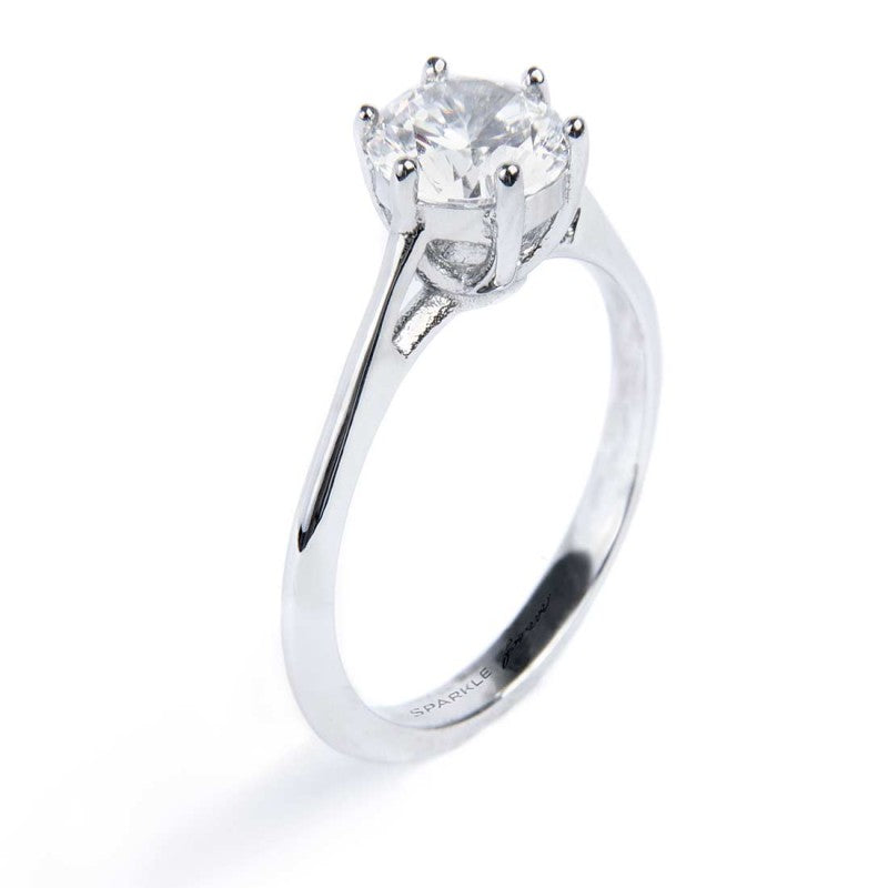 Anello solitario donna Marlù in acciaio e zircone 31AN0010W-10