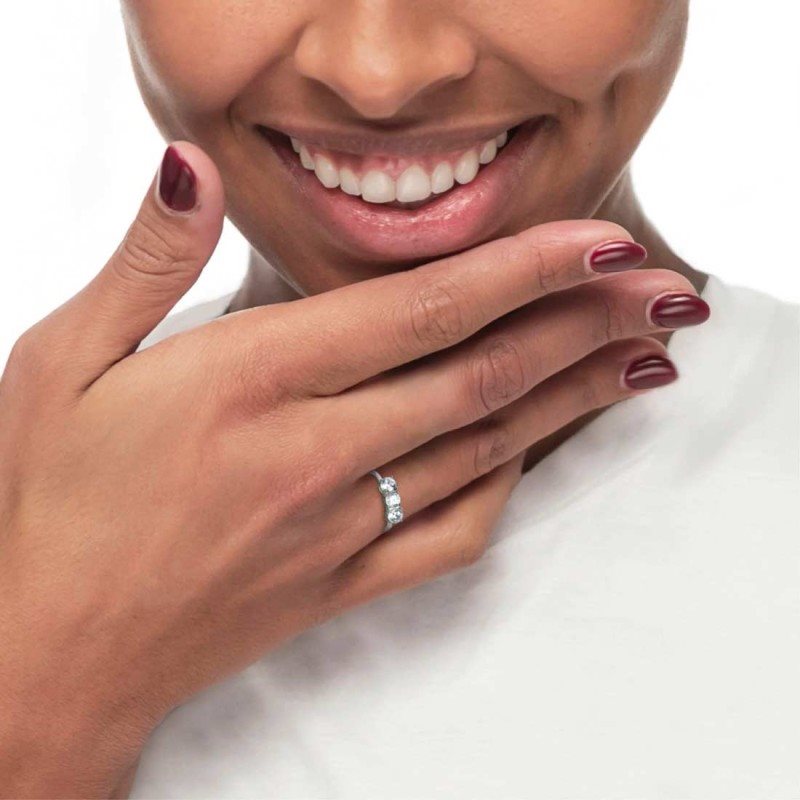 Anello trilogy donna Marlù in acciaio e zirconi 31AN0011W-12