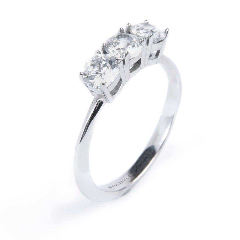 Anello trilogy donna Marlù in acciaio e zirconi 31AN0011W-14