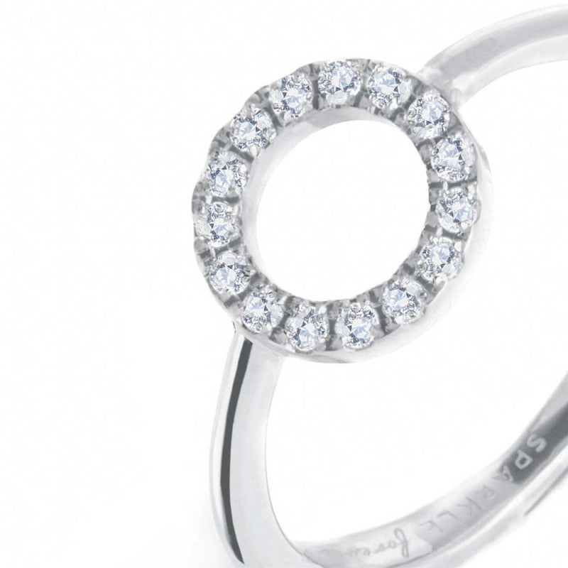 Anello cerchio unisex Marlù in acciaio e zirconi bianchi 31AN0016W-S