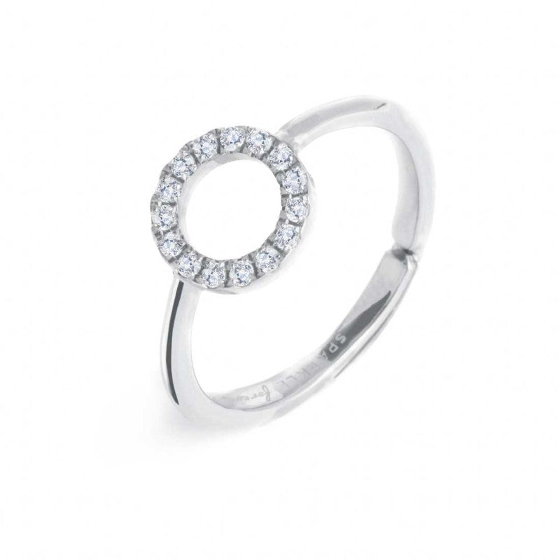 Anello cerchio unisex Marlù in acciaio e zirconi bianchi 31AN0016W-S