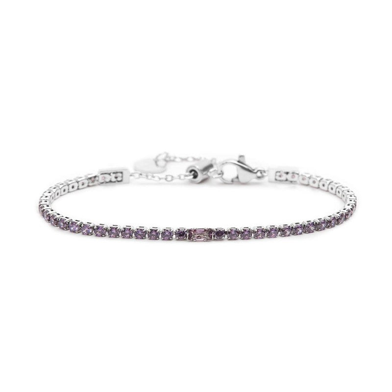 Bracciale tennis donna Marlù in acciaio e zirconi viola 31BR0006-P
