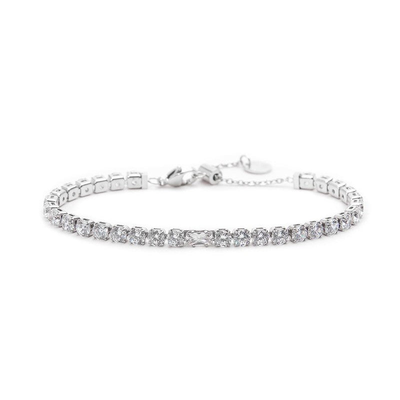 Bracciale tennis donna Marlù in acciaio e zirconi bianchi 31BR0007-W