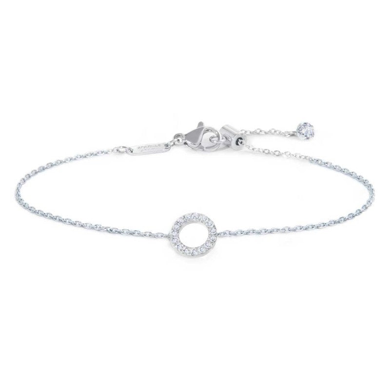 Bracciale infinito unisex Marlù in acciaio e zirconi bianchi 31BR0021-W