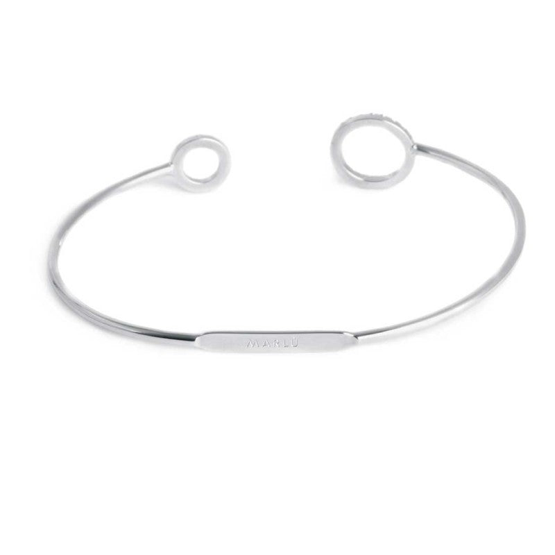 Bracciale rigido unisex Marlù in acciaio e zirconi bianchi 31BR0023W-S