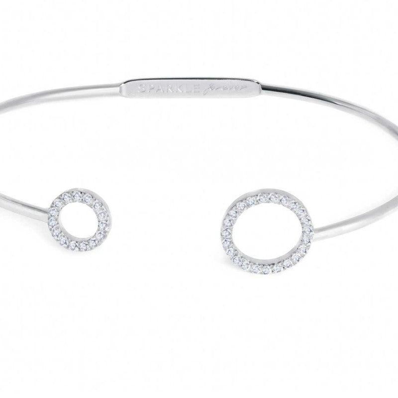 Bracciale rigido unisex Marlù in acciaio e zirconi bianchi 31BR0023W-S