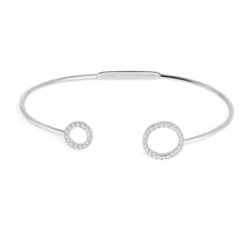 Bracciale rigido unisex Marlù in acciaio e zirconi bianchi 31BR0023W-S