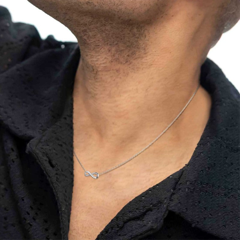 Collana unisex Marlù in acciaio e zirconi bianchi 31CN0008-W
