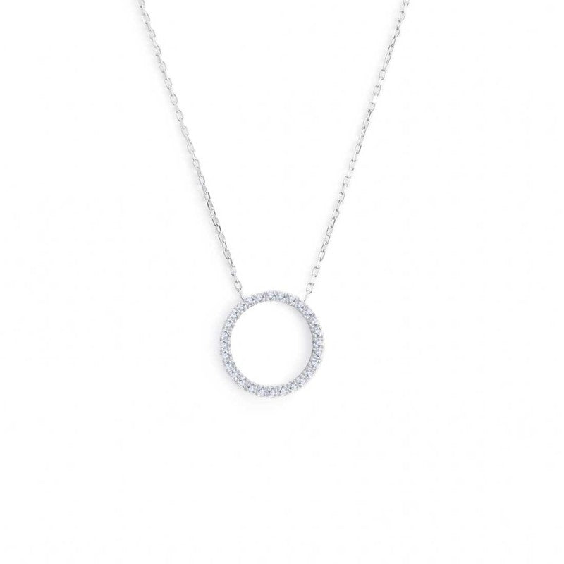 Collana unisex Marlù in acciaio e zirconi bianchi 31CN0015-W