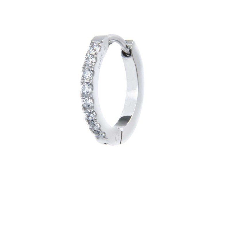 Monorecchino donna Marlù in acciaio e cristalli 31OR0021-W