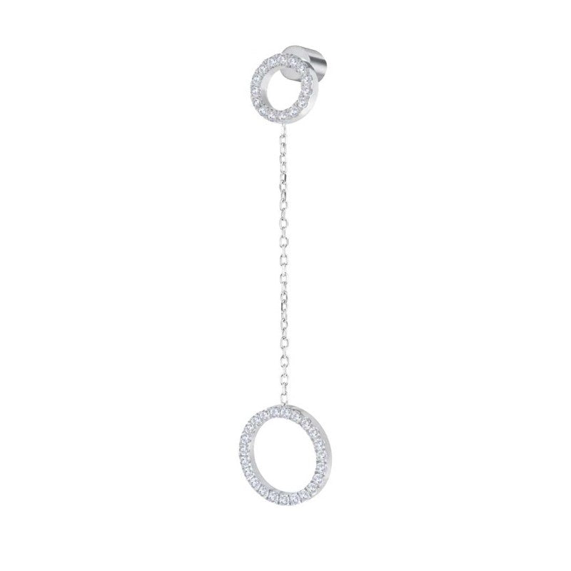 Monorecchino unisex Marlù in acciaio e cristalli 31OR0032-W