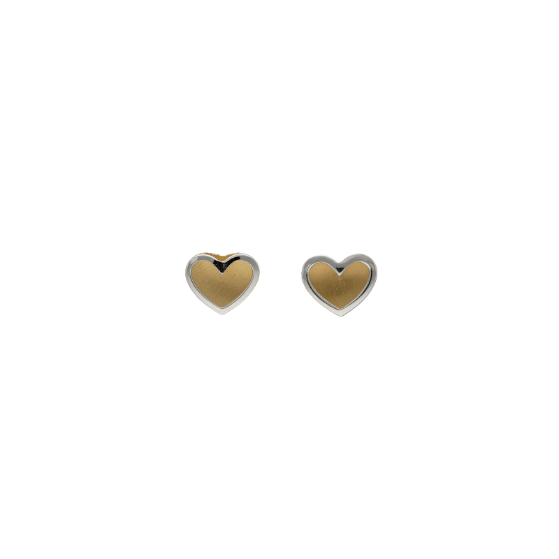 Orecchini a cuore bambina Damiata Gioielli in oro giallo e bianco 320/102/4