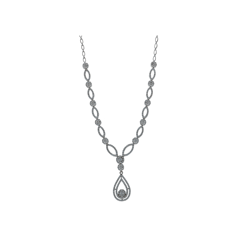 Collana classica donna Damiata Gioielli in oro bianco e zirconi 3203/102