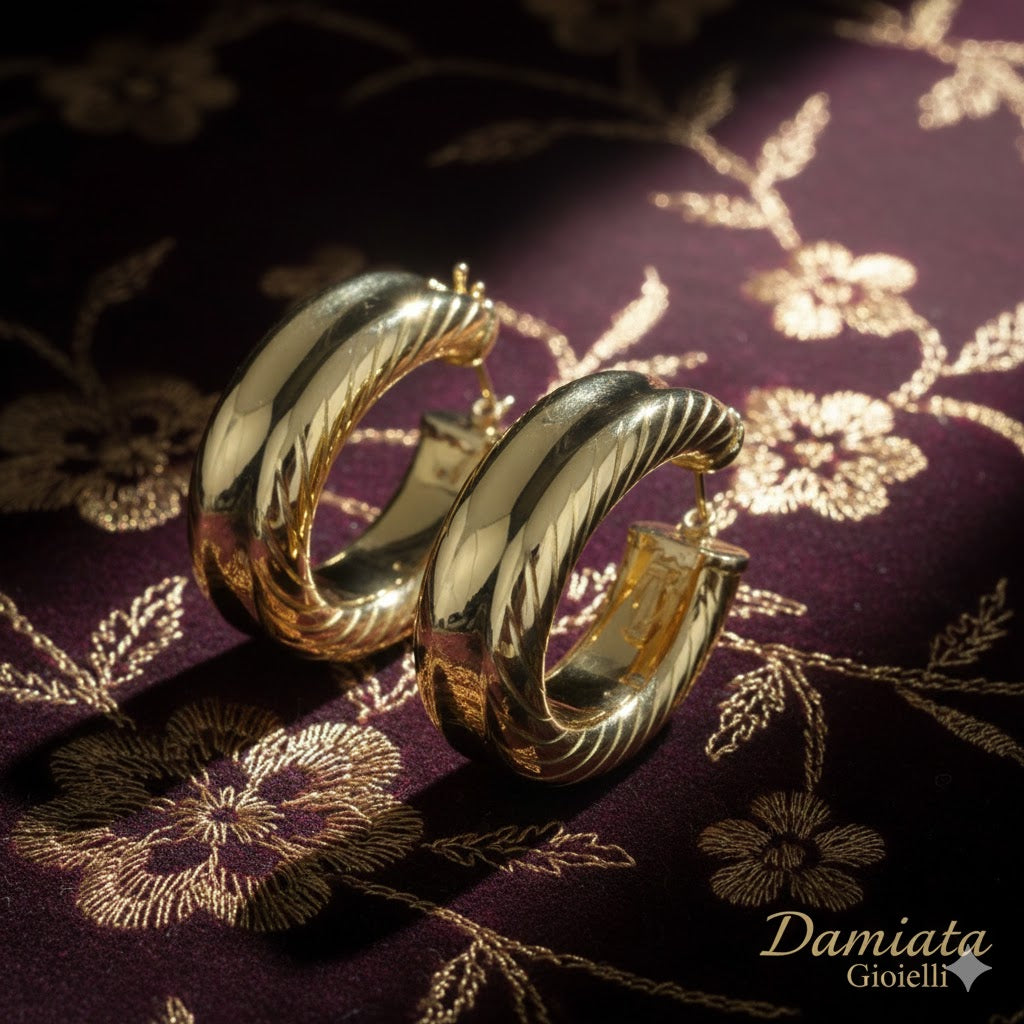 Orecchini ovali donna Damiata Gioielli in oro giallo 3204/102