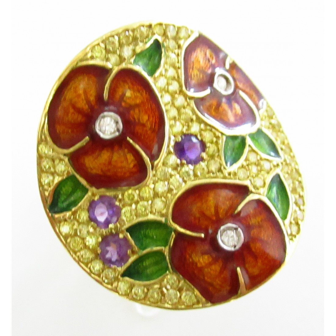 Anello fantasia donna Damiata Gioielli in oro giallo smaltato 3205/102
