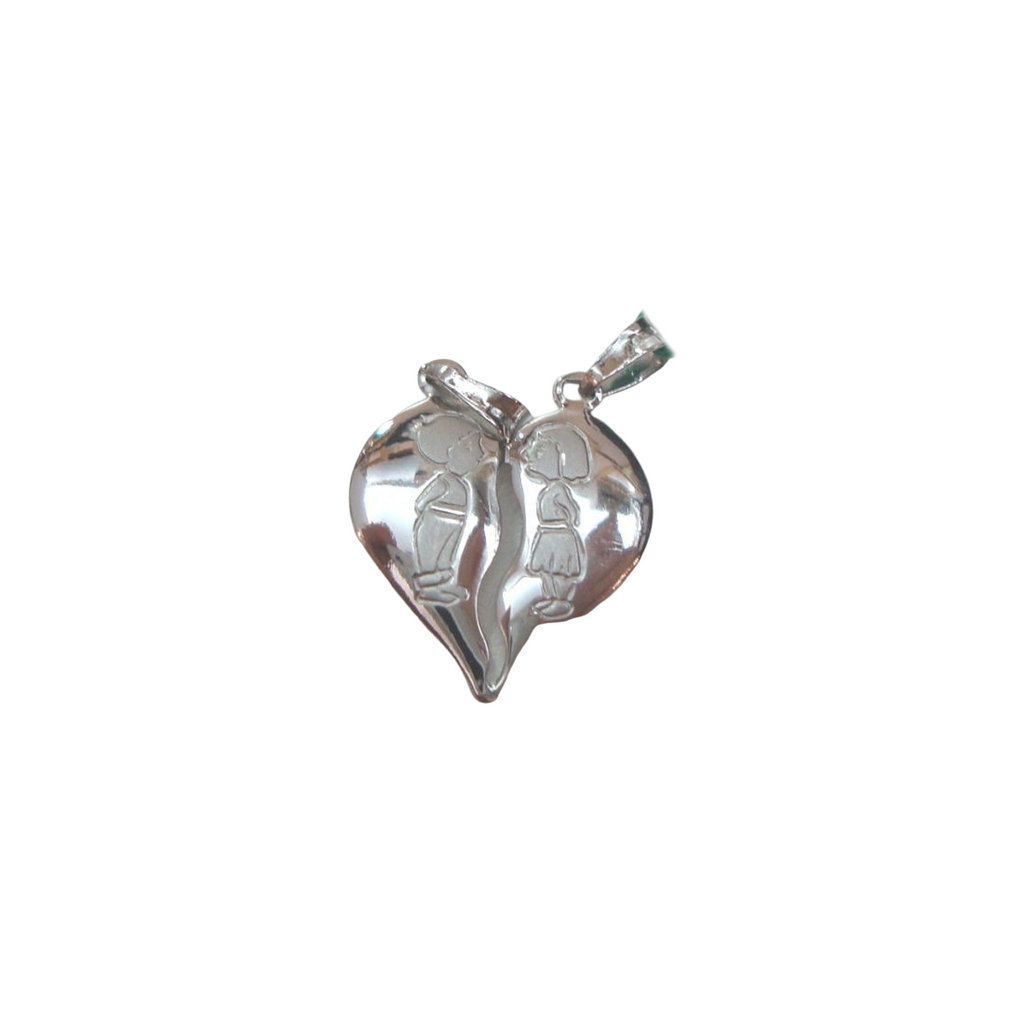 Ciondolo cuore che si spezza donna in oro bianco 323/102/3