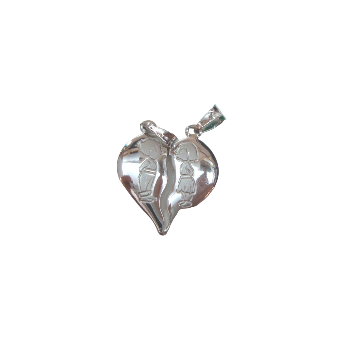 Ciondolo cuore che si spezza donna in oro bianco 323/102/3